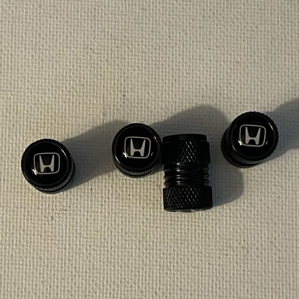 Honda Logo valve Stem caps in Black set of 4 NWT